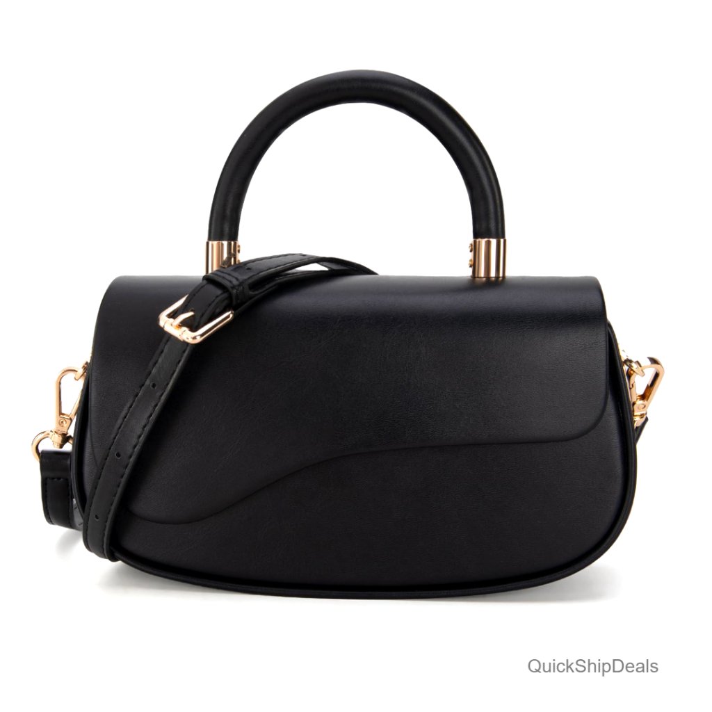 Small Vegan Leather Top Handle Crossbody Bag Mini Purse Elegant